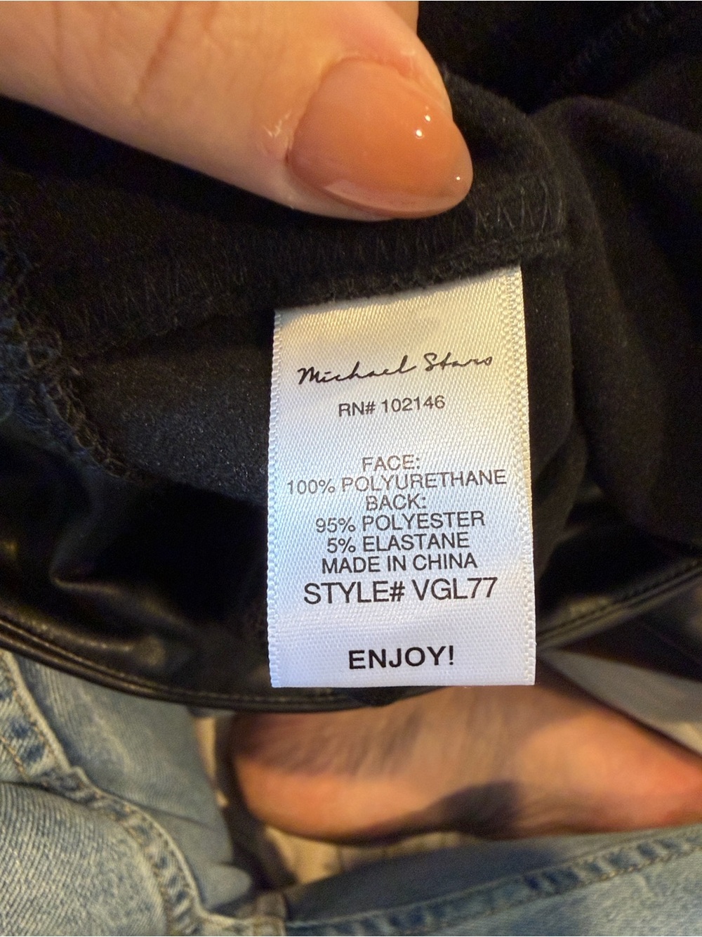 Michael Stars Vegan Leather Black Leggings - Picture 5 of 6